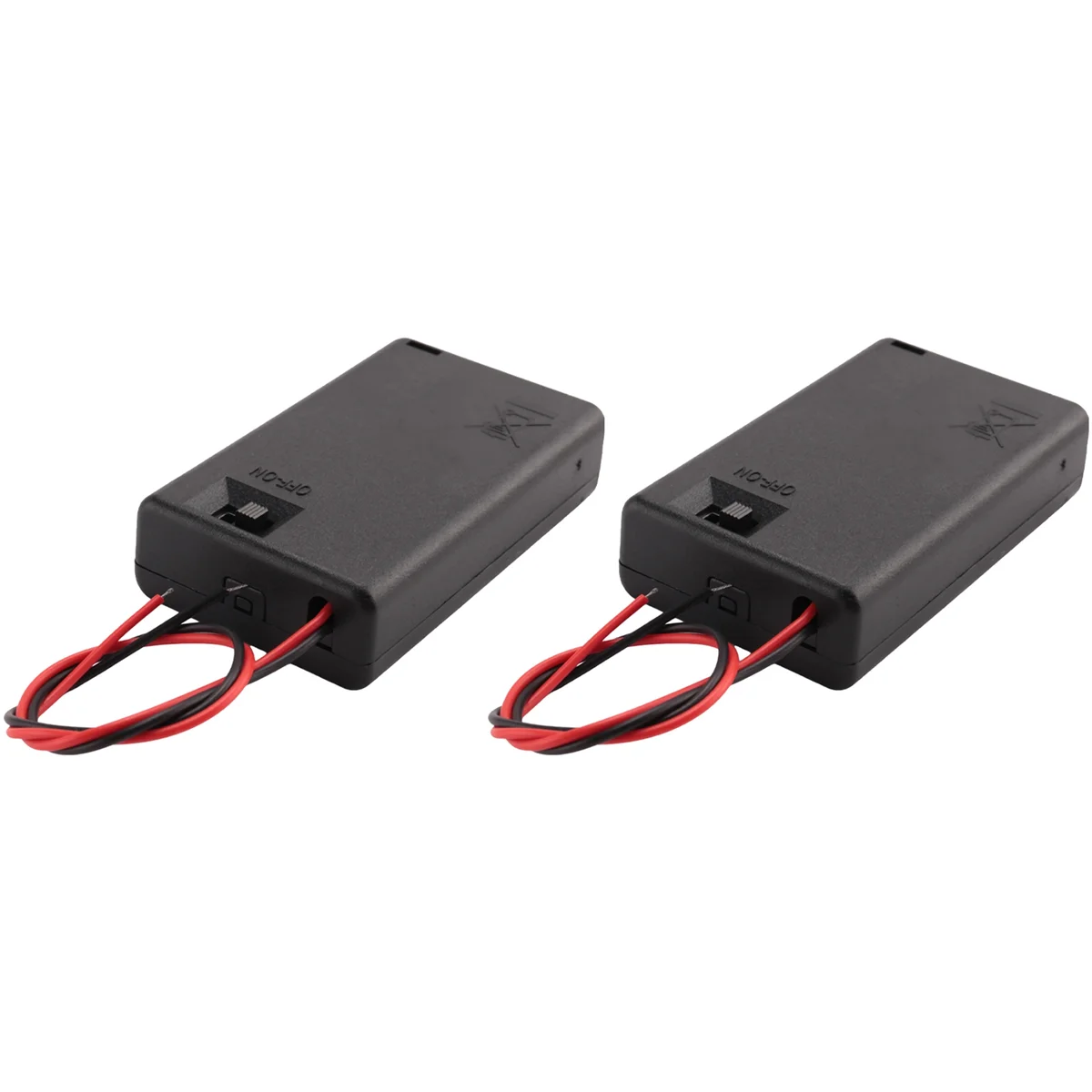 2 Pcs 3 x AAA 4.5V Battery Holder Case Box Wired ON/OFF Switch w Cover