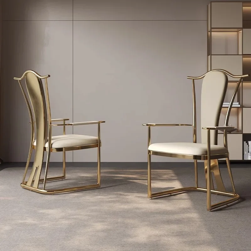 Tea chair master chair new Chinese balcony guest chair combination stool dining  metal household