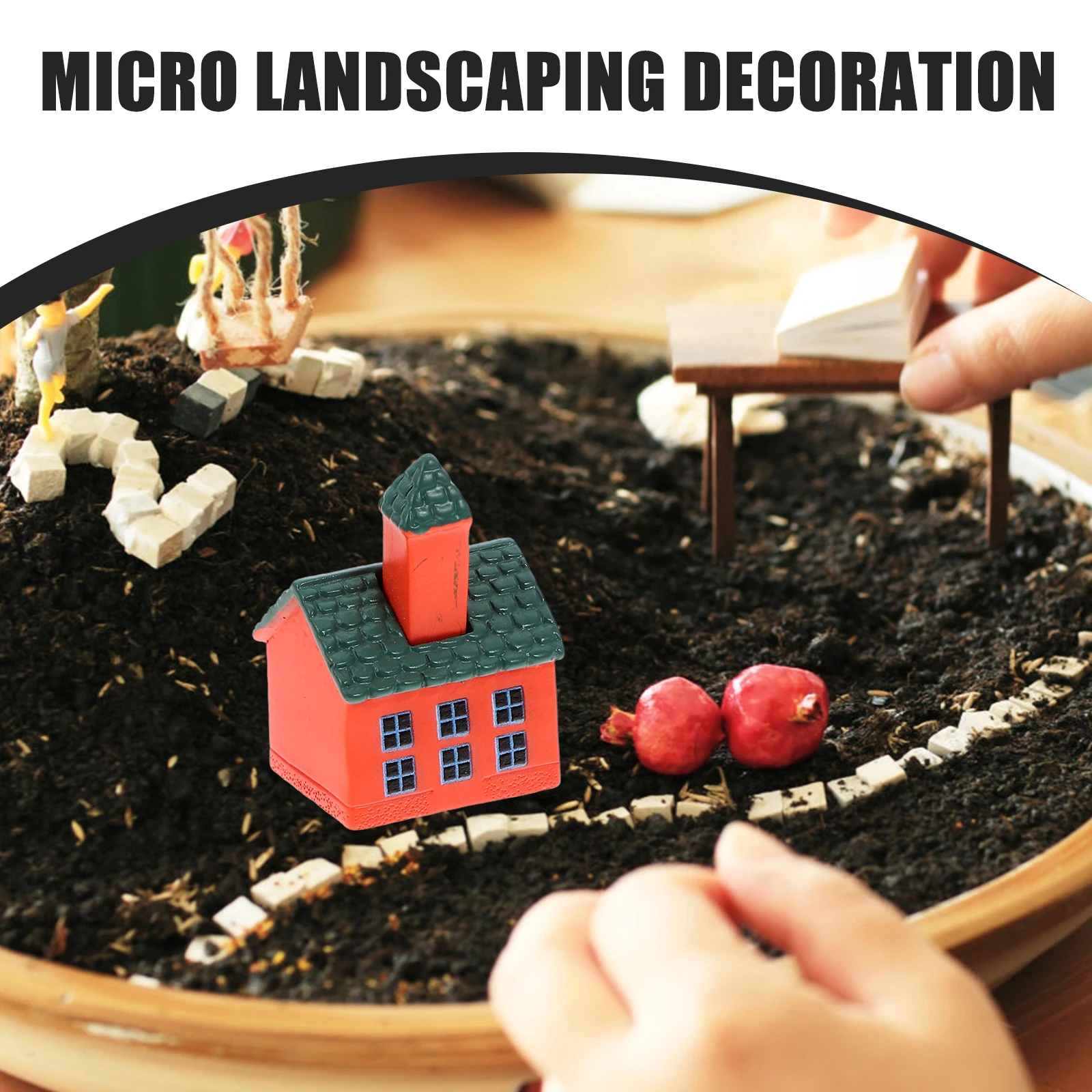 

6 Pcs Miniature Resin House Villa Decorations Realistic Garden Crafts Landscape Ornaments Home Desktop Accessories Mini Garden