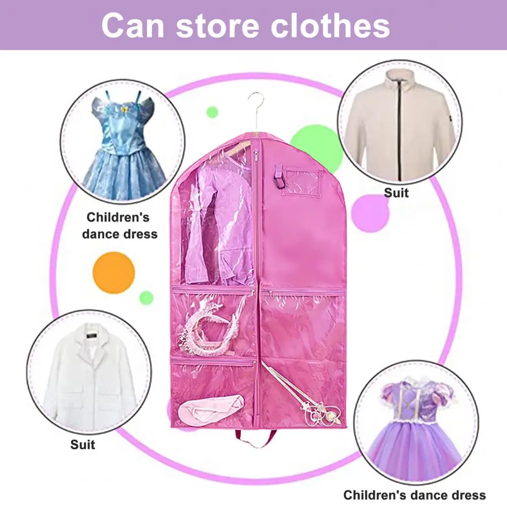 Clothes Dustproof Hanging Bag Waterproof Folded Skirt Dust Bag Transparent Zipper Pockets Children\'s Dance Skirt Storage Pouch