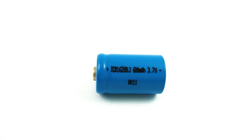 2pcs 3.7v ICR 16280 rechargeable lithium ion battery cell 600MAH for LED flashlight torch and speaker