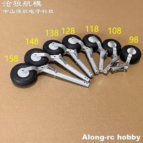 높이 98mm ~ 158mm 이중 스프링 충격 흡수 장치 3-4kg RC 비행기 비행기 DIY 모델 부품 용 PU 휠이있는 땀받이 랜딩 기어