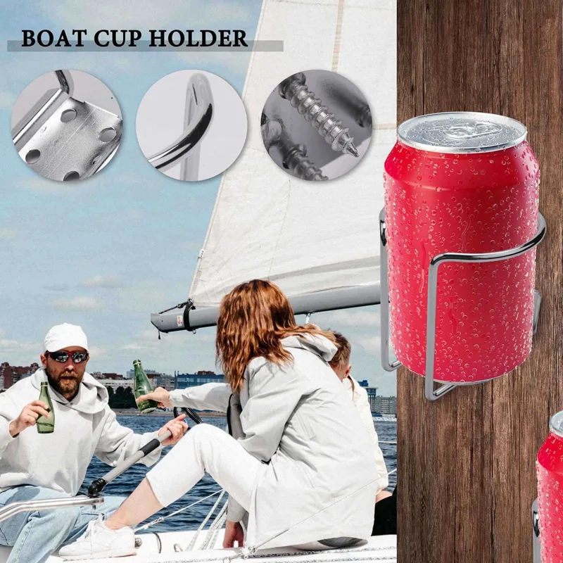 12Pcs Stainless Steel Boat Ring Cup Drink Holder Universal Drinks Holders For Marine Yacht Truck RV Car