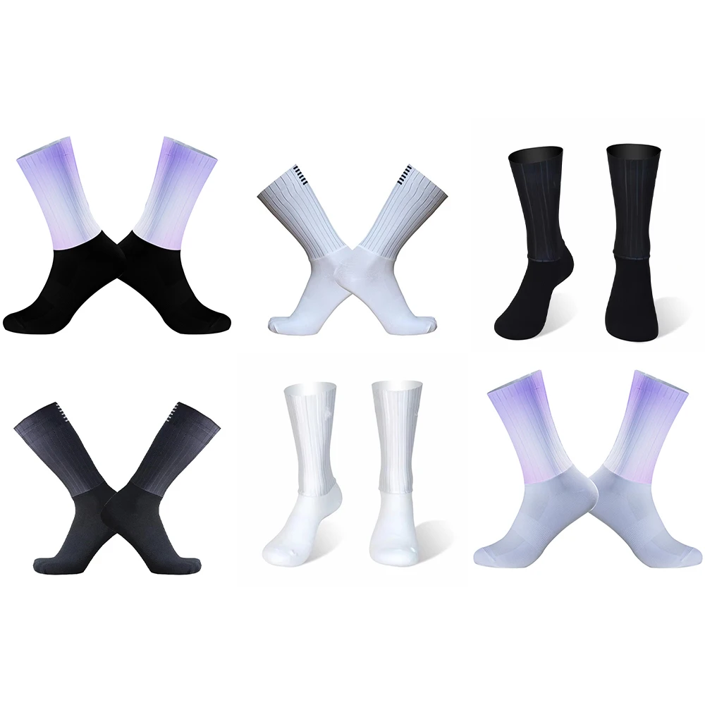 

Silica Gel Non-slip Breathable Pro Racing Sports Socks Bike 2024 New Summer Team Aero Cycling Socks Men Women