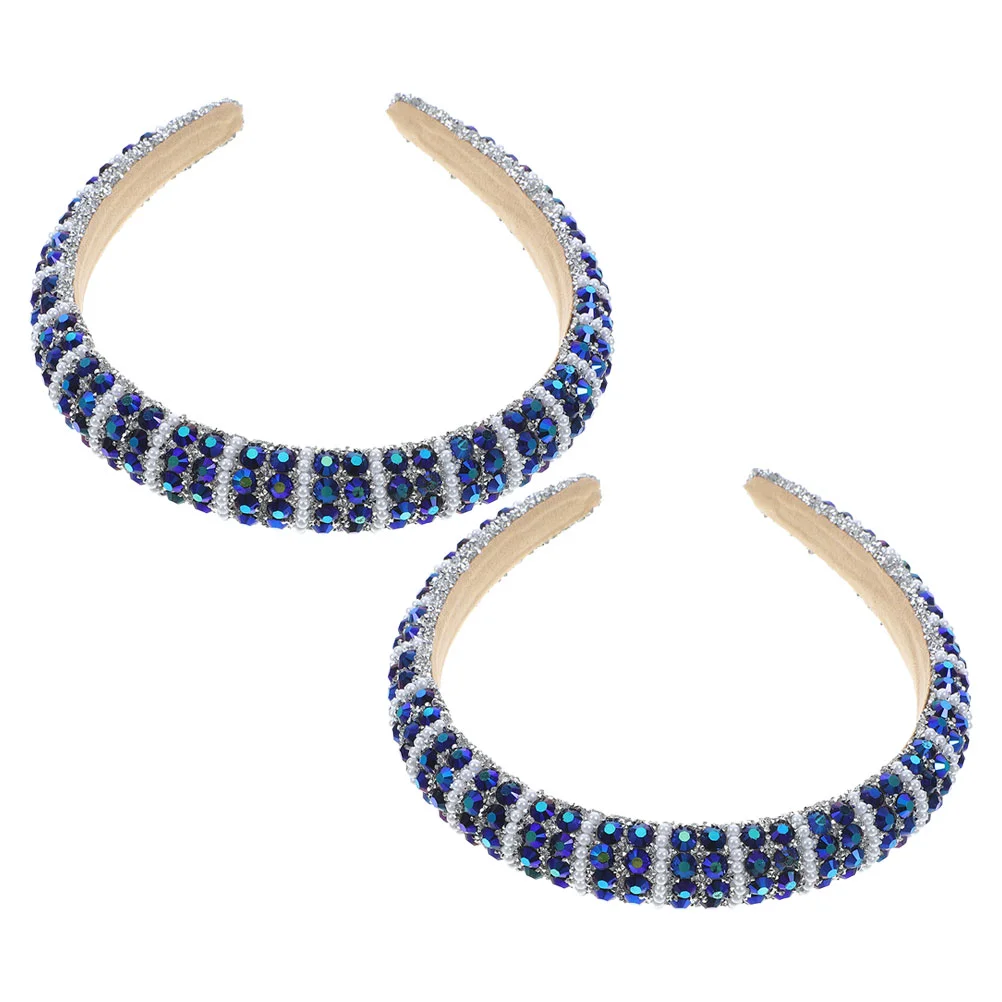 

2 Pcs Headband Girl Hair Accessories Non-slip Costume Plastic Sparkle Headbands for Girls