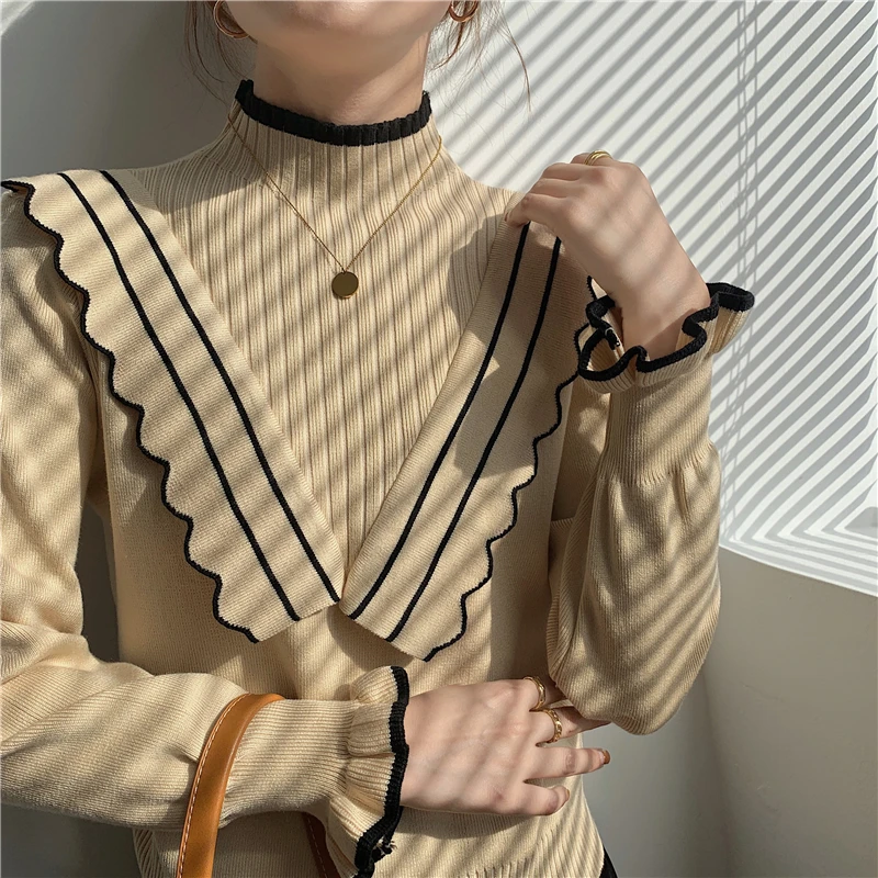 

Cheap wholesale 2021 spring autumn winter new fashion casual warm nice women Sweater woman female OL Turtleneck BPy9022