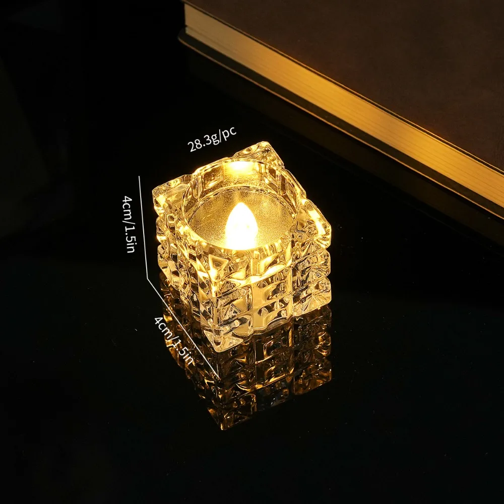 Transparent Flameless LED Candle Romance Realistic Flame TeaLight Candle Christmas Snowflake Warm Yellow Simulation Candle