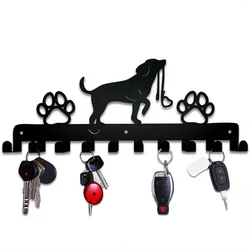 HelloYoung Wall hanging Cute Dog Metal Wall Hanging Storage Rack With Hooks, Durable Coat Holder For Keys, Hats, Home Decor