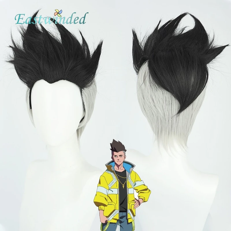 Perruque de cosplay courte pour homme, style Cartoon Edge Runners David Martinez, accessoires de costume pour Halloween, carnaval et fêtes