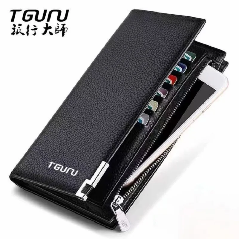 새로운 남성용 고급 지갑 긴 전화 가방 지퍼 지갑 다목적 캐주얼 트렌디 핸드백