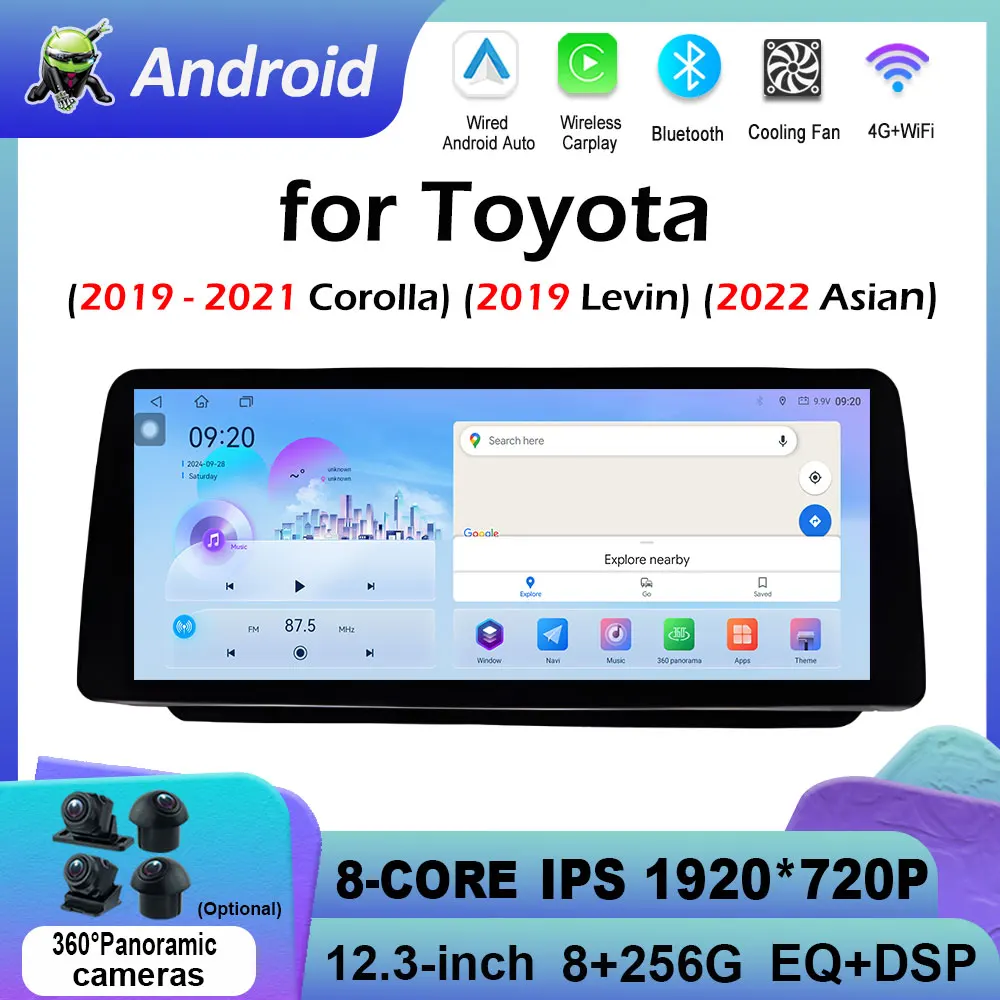 Navegación GPS DSP estéreo vídeo de coche para Toyota 2019 - 2021 Corolla 2019 Levin 2022 reproductor de Radio asiático unidad principal Carplay inalámbrica