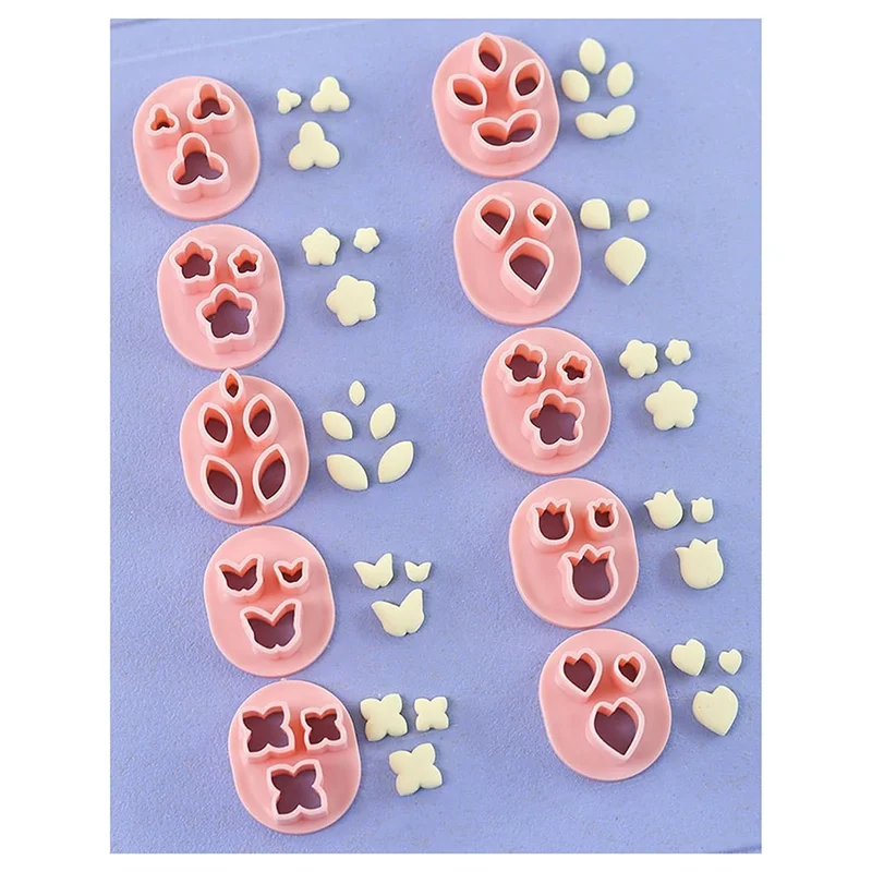 ABVG-pendientes de arcilla con forma de flor, 10 tipos, para fabricación de joyas, pendientes colgantes de galletas, molde de arcilla