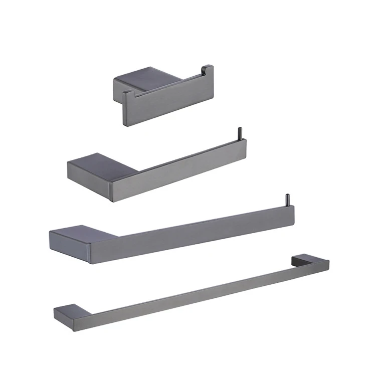 Stainless Steel Bathroom Accessories Set 4 Pieces Wall Mount Towel Rack Set for Home Hotel