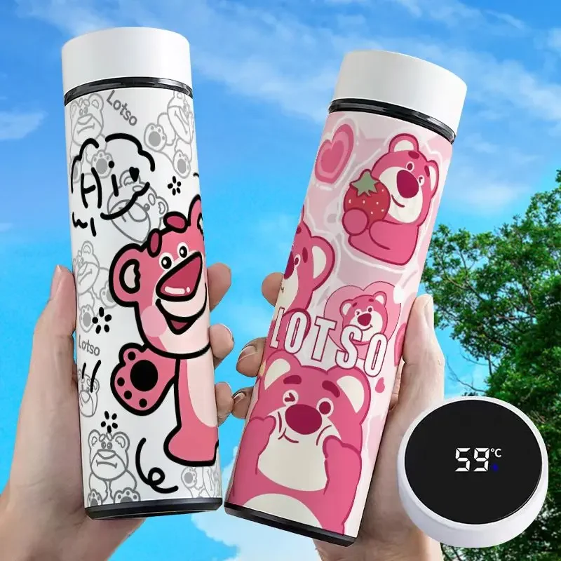 Lotso-Tasse à eau intelligente avec motif de dessin animé, grande capacité, portable, acier inoxydable, tasse isotherme, affichage de la température, drôle, mignon