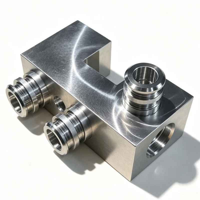 Brushed Stainless Steel Multi-Channel Pneumatic Manifold Custom Step Ferrule Quick Connect Fluid Splitting Base
