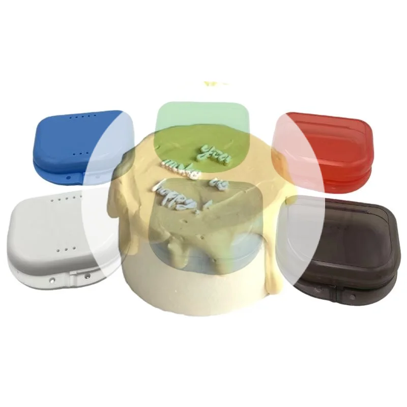 (HG) 1 قطعة حافظة التجنيب البلاستيكية صندوق أسنان الأسنان المحمولة الأقواس تقويم الأسنان صندوق التجنيب الأسنان لكبار السن