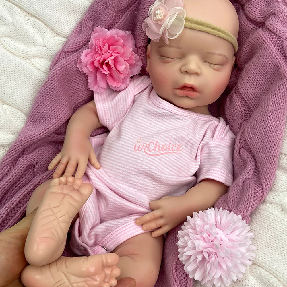 18 Polegada premium personalizado silicone reborn boneca hiper realista silicone recém-nascido reborn menina para coleção artista modelo colecionável