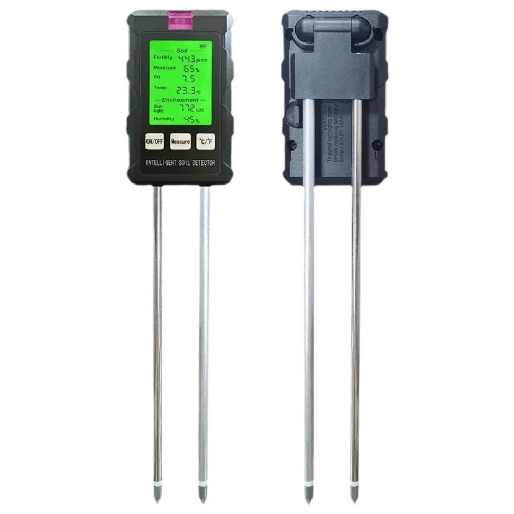 

New 6-in-1 Soil Tester 90° Rotation Metal Probe Soil Fertility Detector LCD Screen Soil PH Meter for Home Garden