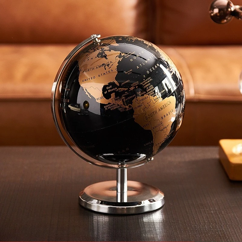 

English Retro Globe 18X15CM Ornaments Creative Luxury Globe Modeling Vintage Home Office Wine Cabinet Decoration Bookcase Light