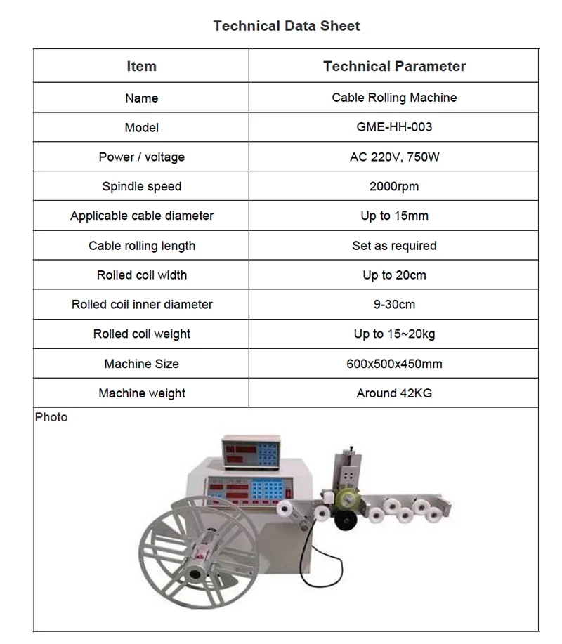 Automatic Cable Winding Machine Cable Rolling Machine Length Measuring Electric Wire Winding machine Power line Winder