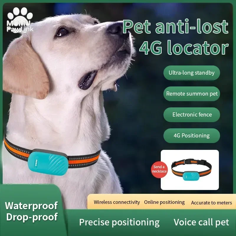 

MUMU-PawLink 4G Pets GPS Tracker, Dog Cat Anti-lost Real Time Positioning Movement Waterproof Finder, Electronic Geo-Fence