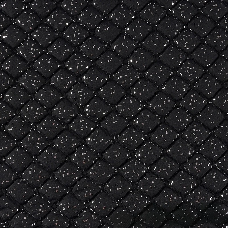 1meter Multi Colors Polyester Quilted Fabric Embroidery Sequined Embroidery Fabric for DIY Sewing Clothing Handbags Material - view 6