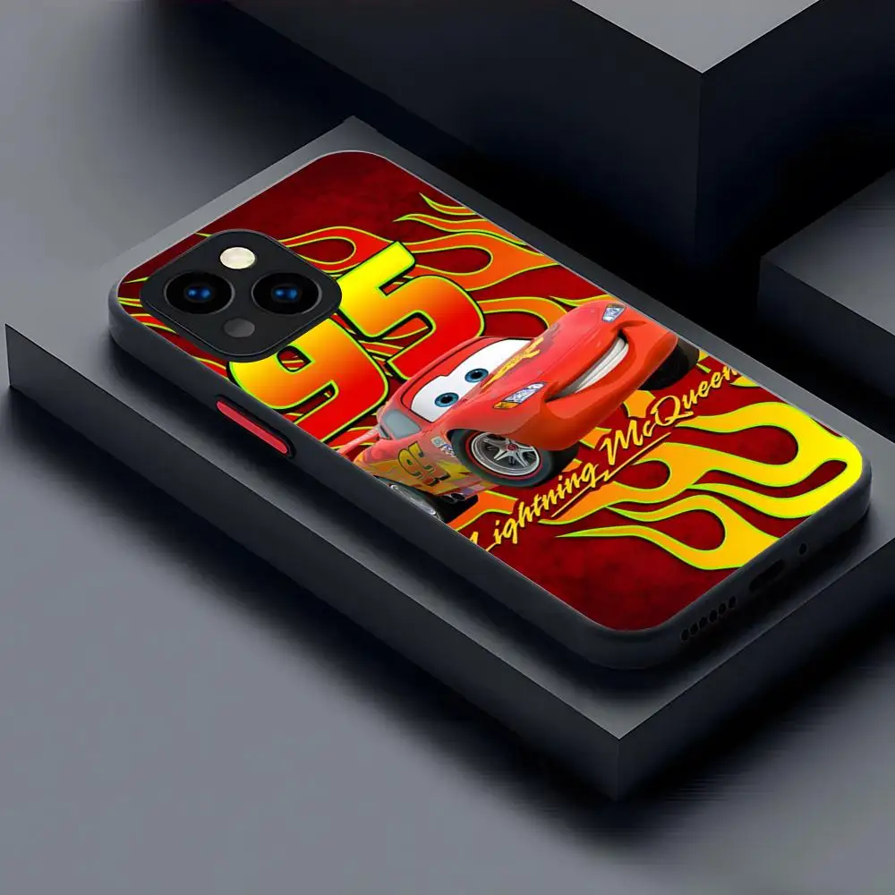 Cars 95 Lightning McQueen Phone Case Matte Transparent For 16 15 IPhone 12 11 13 Pro Max X XR XS 8 SE Mini Plus Back Cover