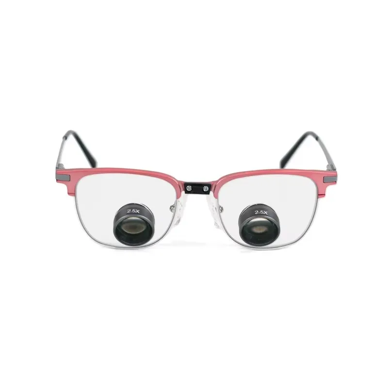Medical Dental 3.5x Operation Loupes Pink Customizable TTL Magnifying Glasses Surgical Loupes Metal Material Optical Lens