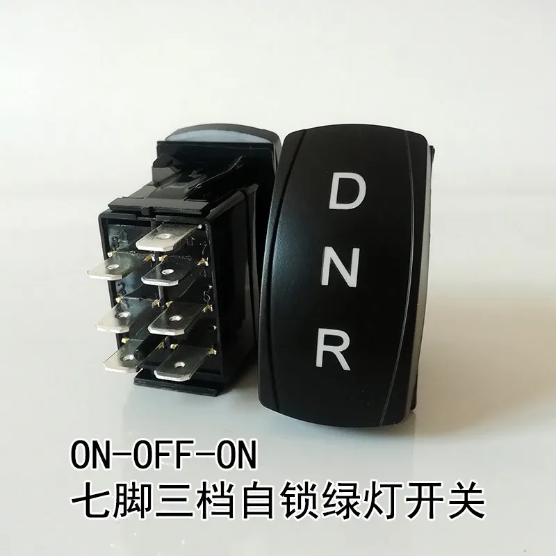 12V‑24V Rocker Button Switch, DNR Forward‑Backward 3‑Position Middle Stop White Light Switch for Car Modification