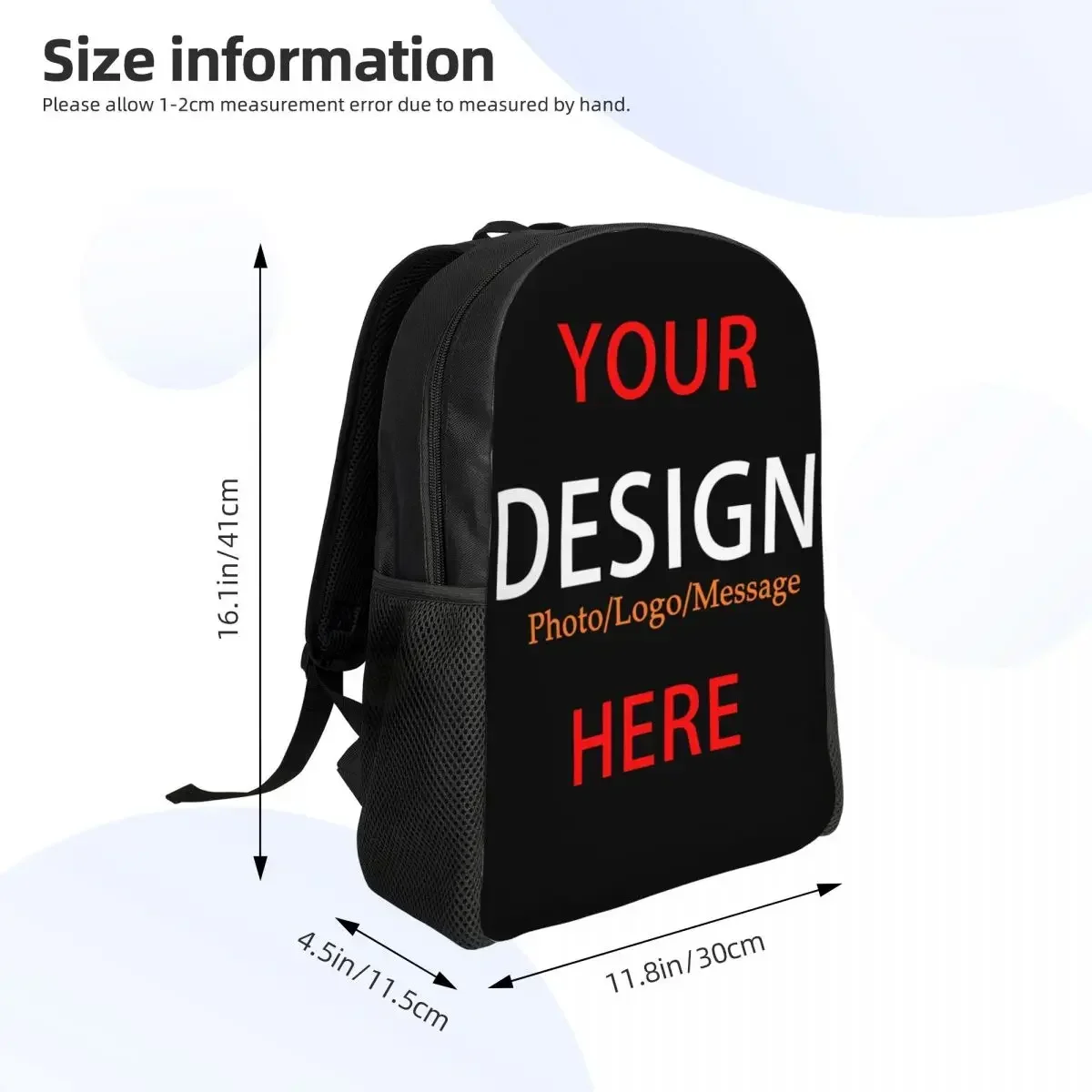 Custom DIY Design Backpacks for Women Men Water Resistant College School Custom Your Photo Logo Message Bag Print Bookbags