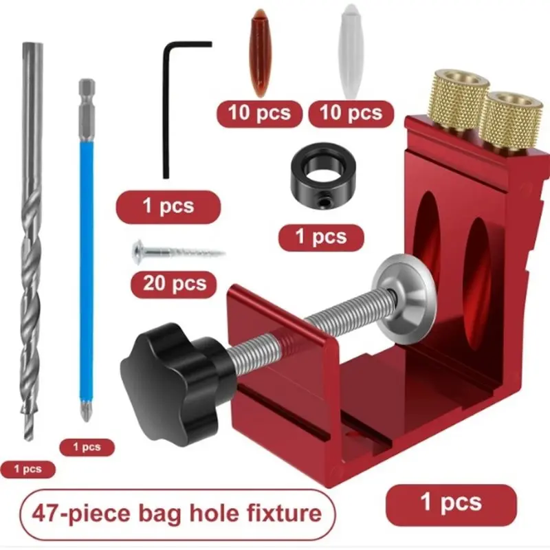 YLS-Woodworking 15° Adjustable Angle Hole Positioner Set(1Set), Drilling Tool Blue