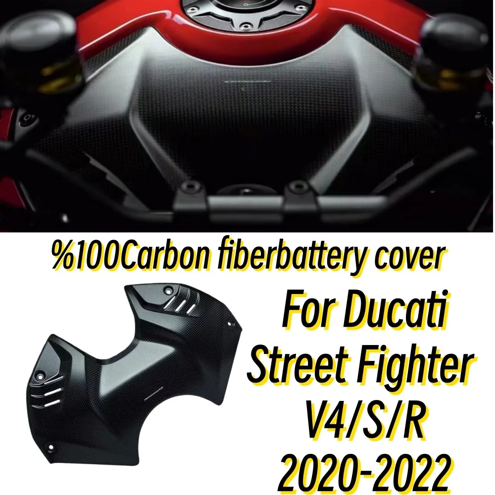 

for Ducati Streetfighter V4/V4S/SP 2020-2022 Models - Motorcycle Carbon Fiber Accessories: Front Fuel Tank Cap, Battery Cover