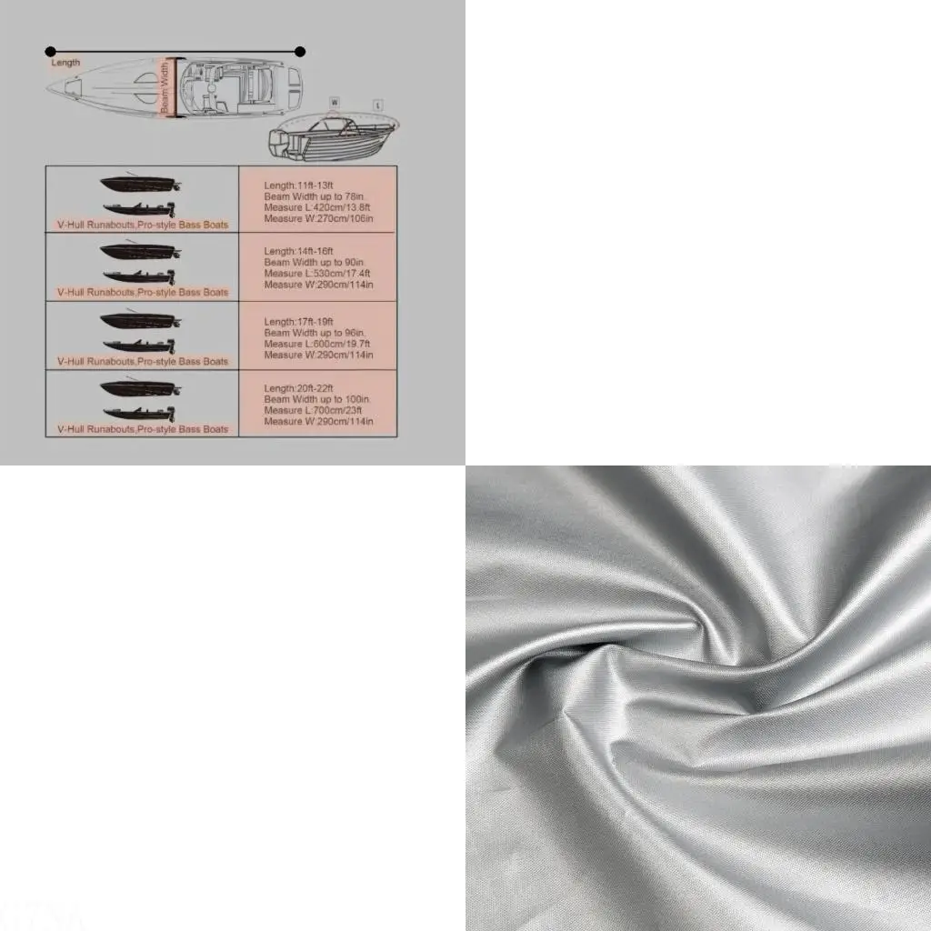 

G7NA Прочный водонепроницаемый чехол для лодки с защитой от ультрафиолета, легко чистится, для лодок длиной 14–16 футов