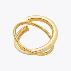 ENFASHION Double Sided Ring For Women Anillos Mujer Gold Color Stainless Steel Fashion Jewelry Rings Cocktail Dropship R234192