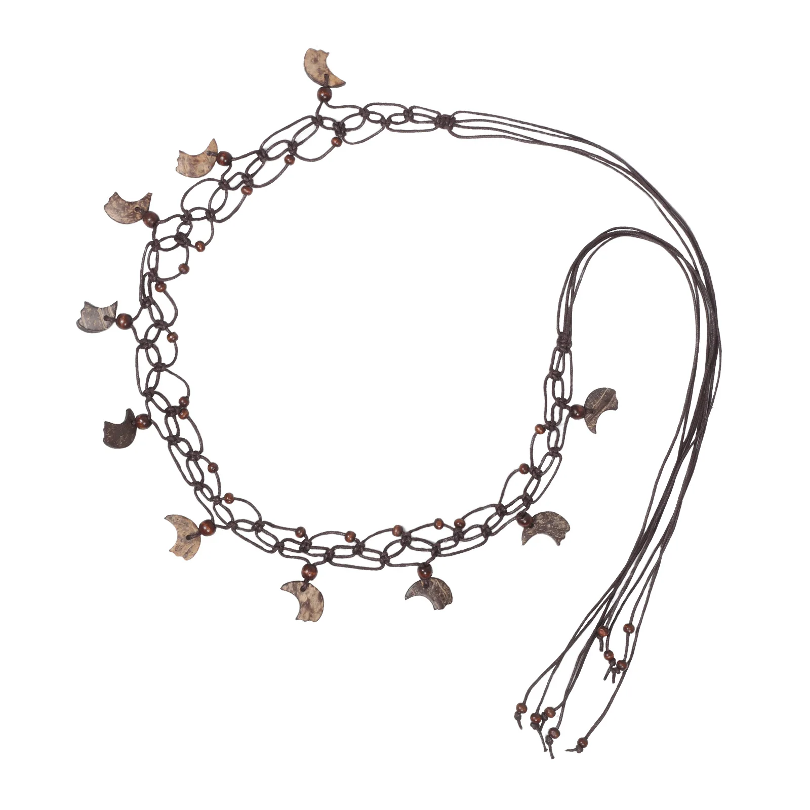 

Coconut Shell Belt Adjustable Length Handmade Natural Material Ethnic Charm Wide Woven Belts Women Fashion Dress Waist