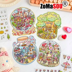Joyful Dreamy Crystal Life DIY 3D Landscaping Stickers Cabin Scene Sticker Cute Kid Child Classmate Festival Birthday Gift