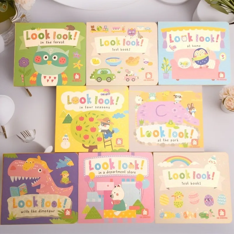 Englisches Bilderbuch für Kinder „Look“-Look, 8er-Set mit Eltern-Kind-Interaktion