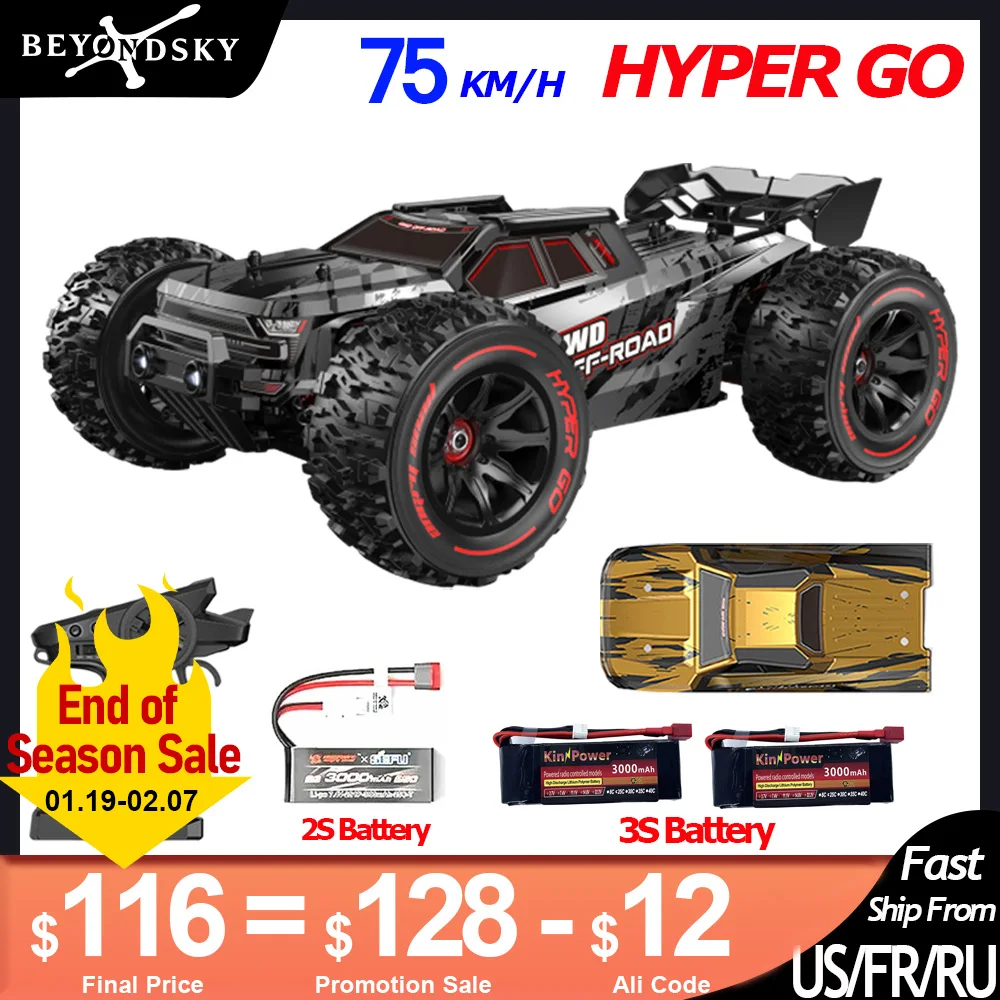 HYPER GO 75km/h MJX 14209 14210 V2.0 1/14 RC Car Brushless 2.4G Remote Control 4WD Off-road Racing RC Truck Electric Hobby Toy