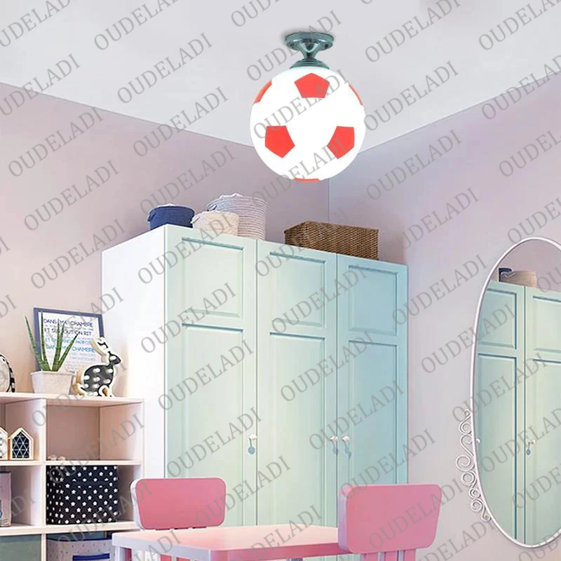 Soccer Ball Ceiling Lights Football LED Ceiling Lamp Indoor Bar Kids Room Bedroom Lighting For Boys Lights Fixture Home Decor