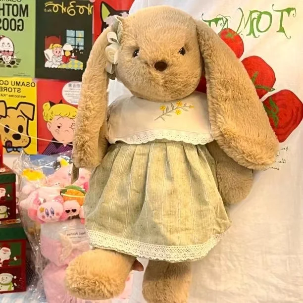 Kawaii Long Ear Lolita Bunny Plush Toys Cartoon Stuffed Animals Rabbit Wear Skirt Soft Baby Accompany Sleeping Doll Girls Gifts