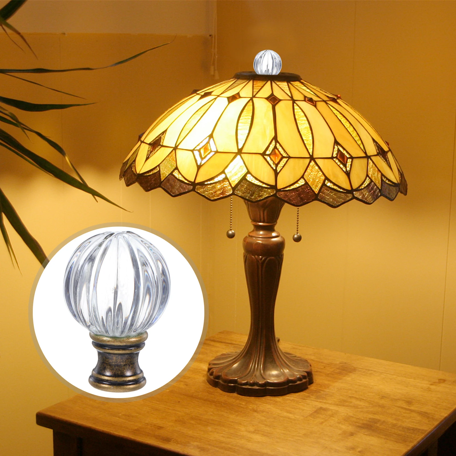 

Wave Decorative Lamp Finials Crystal Glass Light Knobs Shade Finals Hardware Parts for Lamps Table Floor Lighting Accessories