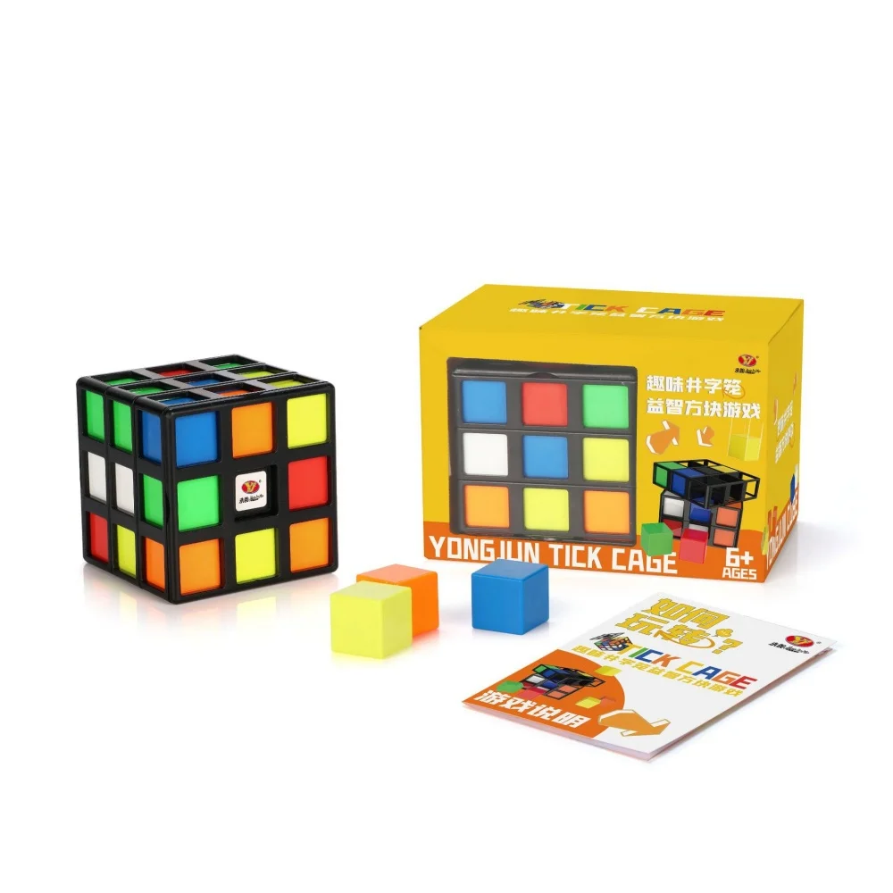 YongJun YJ Tick Cage Cube Fun Games Magic Cube 3x3 Cubo Magico Twist Puzzle Cube Edukacyjny pomysł na prezent Zabawka