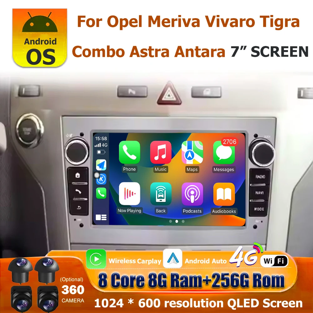 7'' Android 16 Auto For Opel Meriva Vivaro Tigra Combo Astra Antara Car Radio Multimedia Video Player GPS Navigation Head Unit
