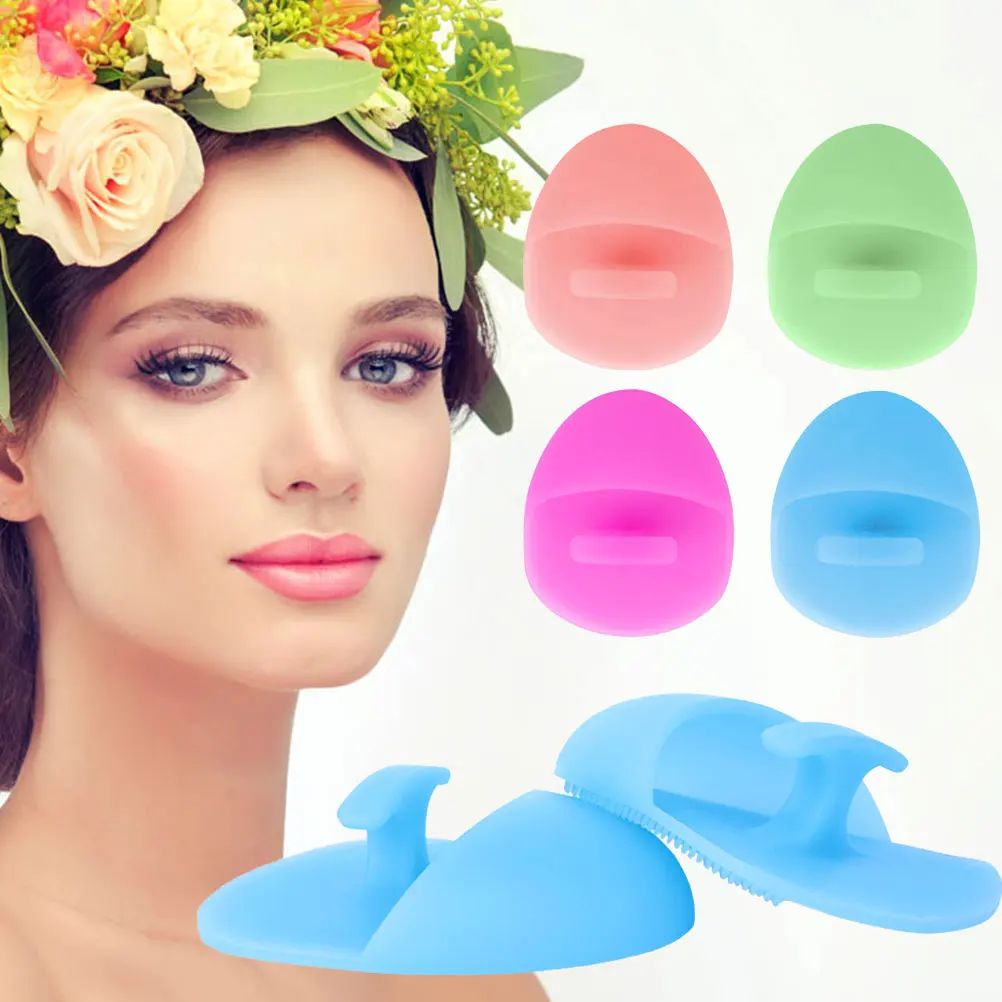 2 ชิ้นแปรงทําความสะอาดผิวหน้าซิลิโคนทําความสะอาดลึกมือถือเครื่องมือนวดแบบพกพา Face Washer Skin Care Gadgets