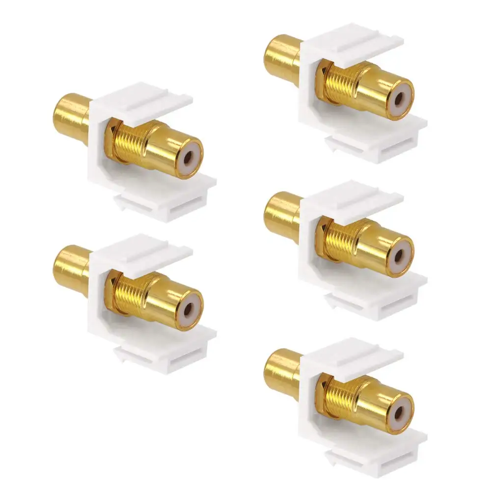 5-pack-rca-keystone-jack-insert-gold-plated-rca-wall-jack-female-for-wall-plate-white