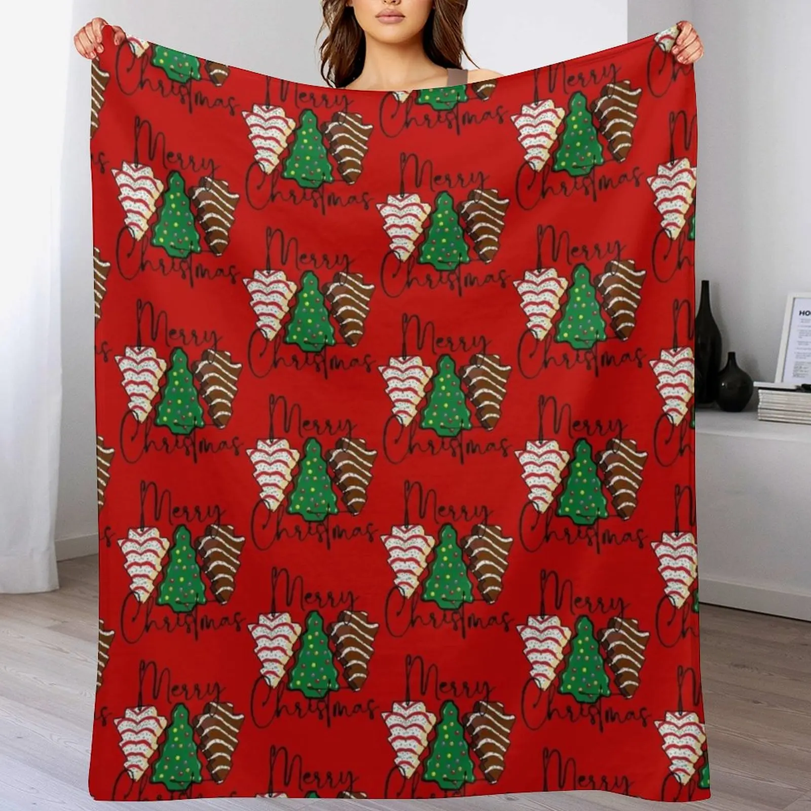 

Little Debbie Christmas cakes Throw Blanket Plaid on the sofa Luxury Designer Decorative Throw Quilt Blankets