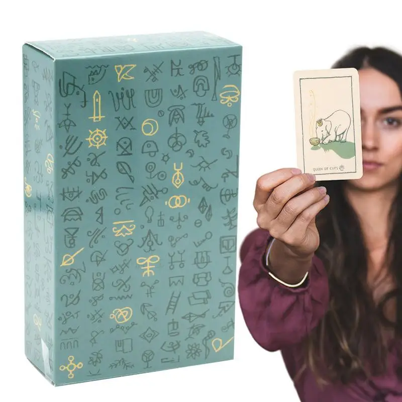 1Box Oracle Cards Green Glyphs Tarot Cards Board Game English Version Standard Tarot Decks for Witch Gift Party Favors Gathering