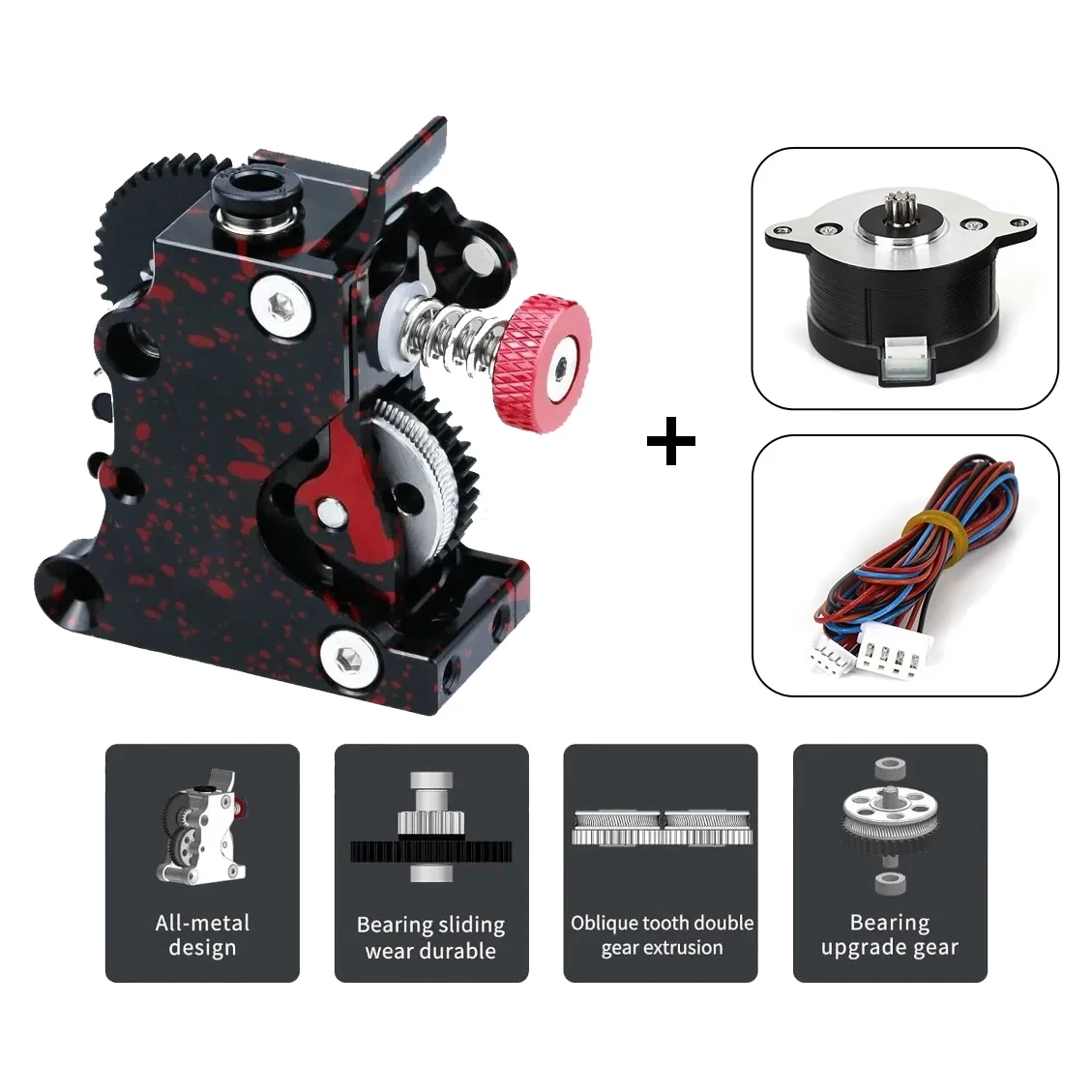 Upgraded HGX LITE 2.0 Extruder Helical Tooth Large Gear POM Drive Extruder Dual Gear All Metal 3D Printer parts