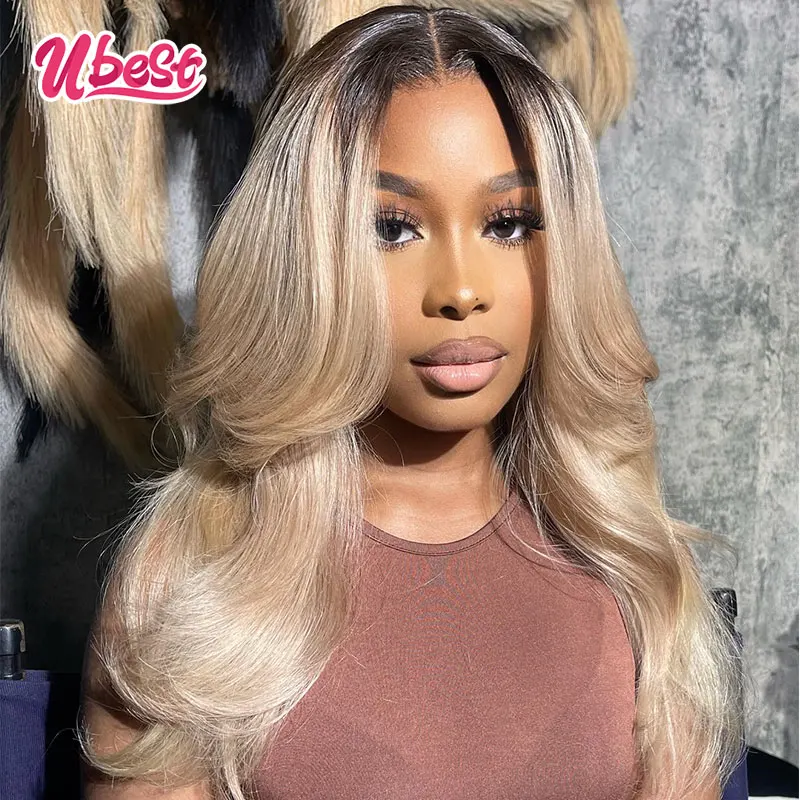 

13x6 1b Flaxen Body Wave Lace Front Human Hair Wig 180% Brazilian Body Wave 13x4 Transparen Lace Frontal Wig For Women