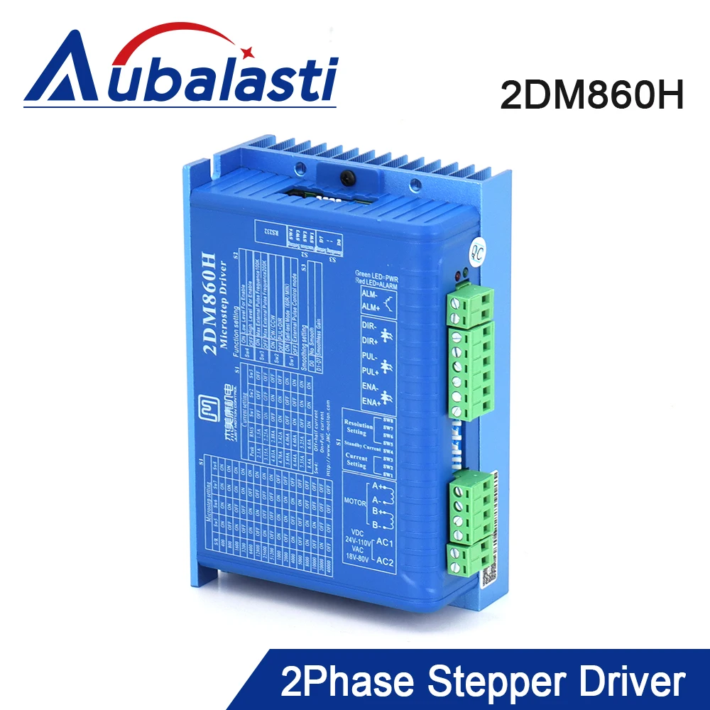 

Цифровой драйвер шагового двигателя Aubalasti JMC 2Phase 2DM860H 2.1A-8.4A 24-110VDC 18-80VAC для шагового двигателя Nema34, для станков с ЧПУ и гравировальных машин